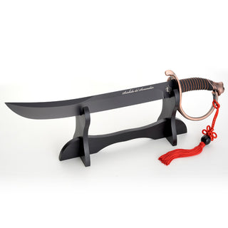 Champagnesabel Fox Zwart met standaard in kist - Champagnesabres.eu