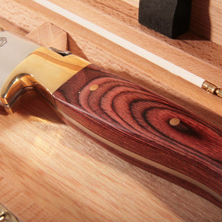 Champagnesabel Laguiole in houten kistje inclusief gravering - Champagnesabres.eu